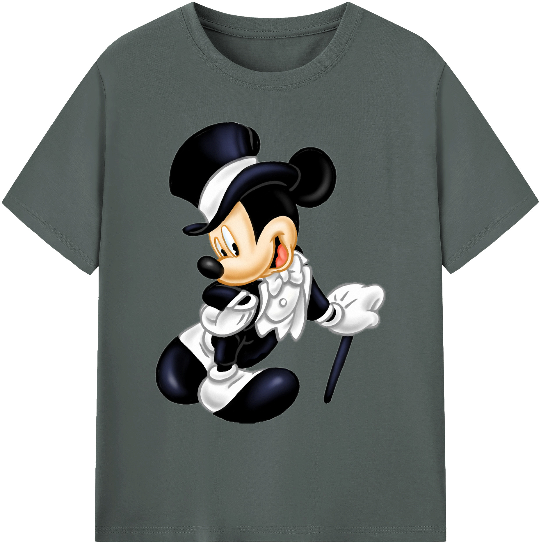ミッキーマウス Mickey Mouse 綿100％ メンズ半袖Tシャツ｜肌触りやわらか＆通気性